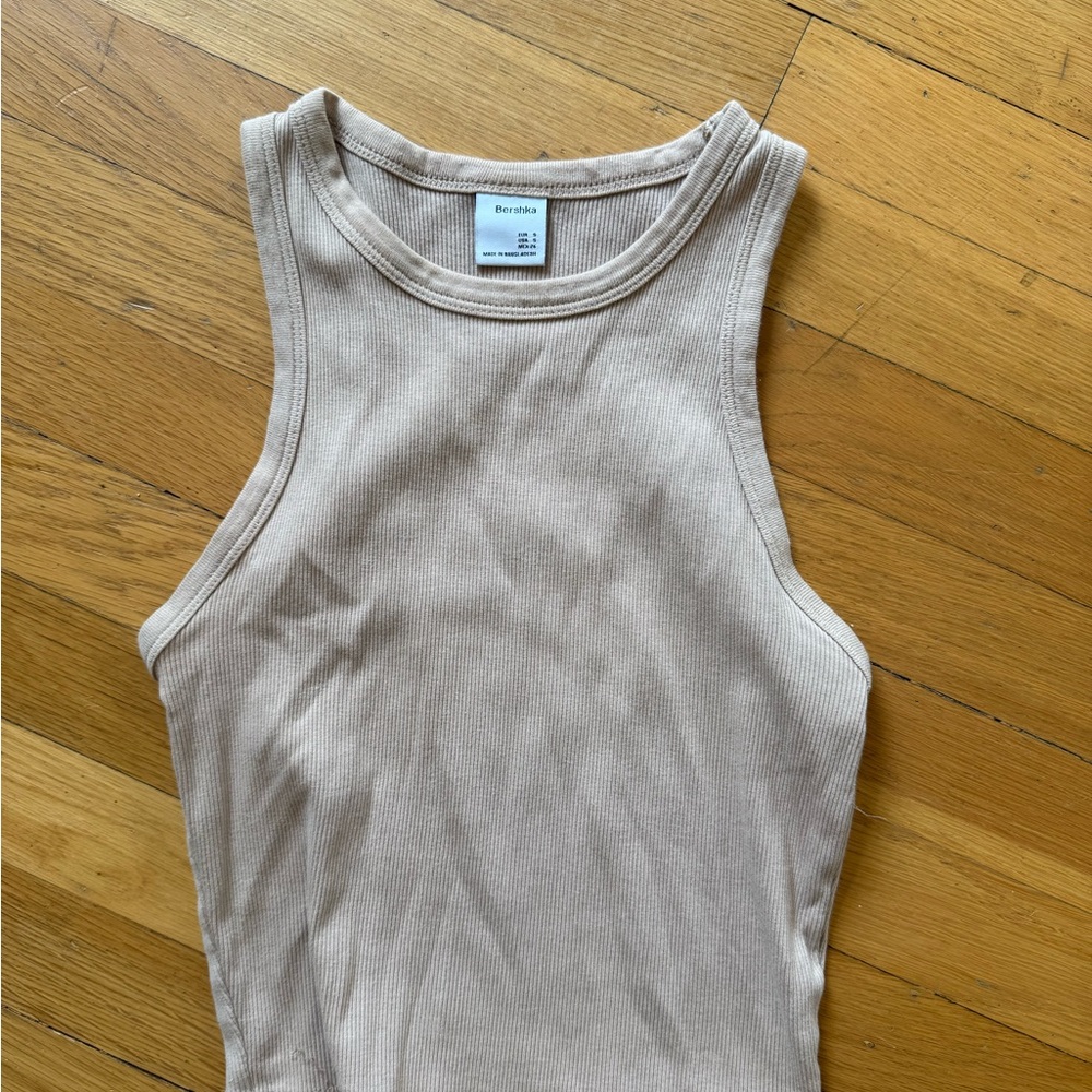 Becca Women's Cream Ribbed Tank Top